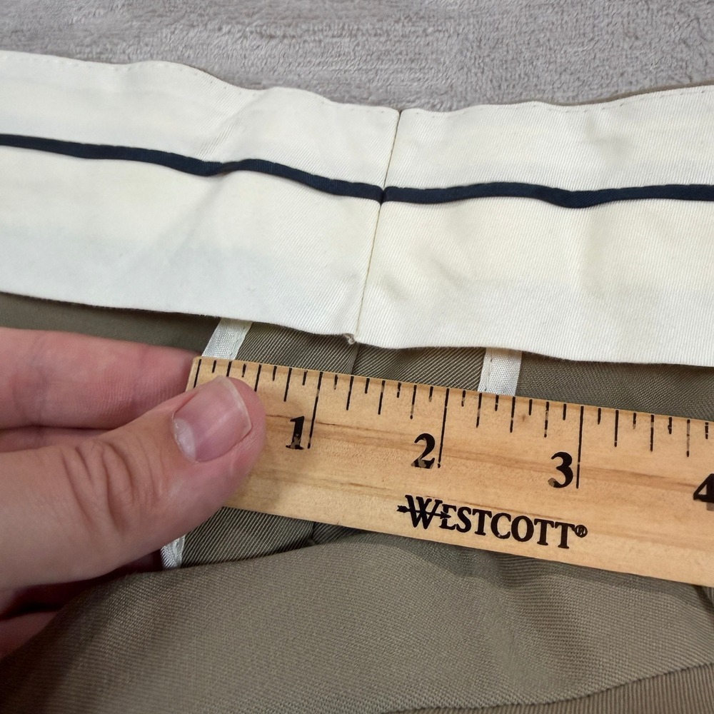 Brooks Brothers 1818 Men 40x32 Tan 100% Wool Flat Front Dress Pants Classic Fit - Picture 8 of 12